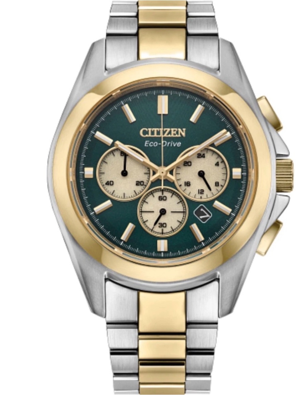 Citizen Eco-Drive Two-Tone Green Dial sports Chronograph  Men’s Watch